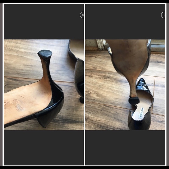 Manolo Blahnik Black Patent Leather Pumps - Picture 5 of 8